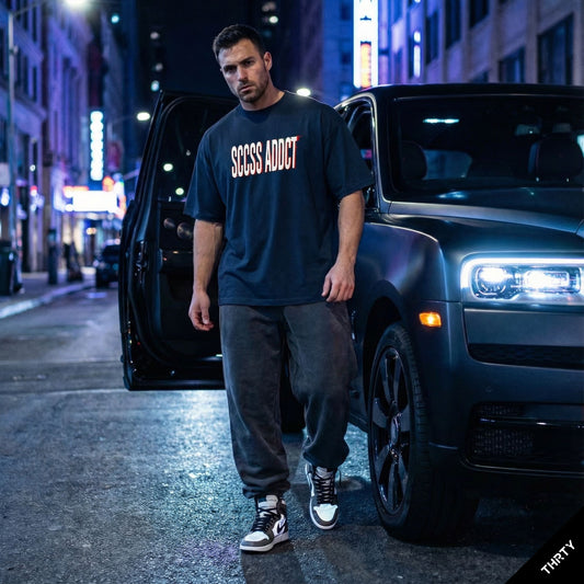 THRTY Oversized Tee || SCCSS ADDCT (Black · French Navy)