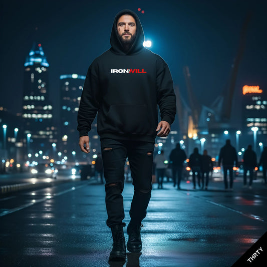 THRTY Oversized Hoodie || IRON WILL (Black)