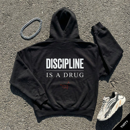 THRTY Oversized Hoodie || DISCIPLINE IS A DRUG (Black)