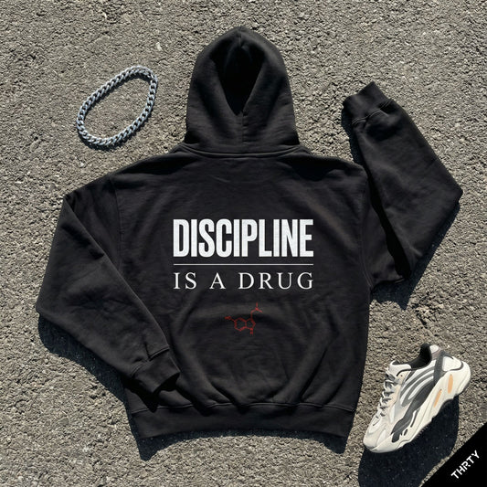 THRTY Oversized Hoodie || DISCIPLINE IS A DRUG (Black)