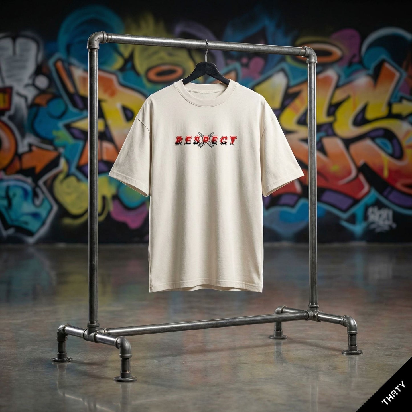 THRTY Oversized Tee || RESPECT (Faded Bone · Faded Black · Faded Eucalyptus)