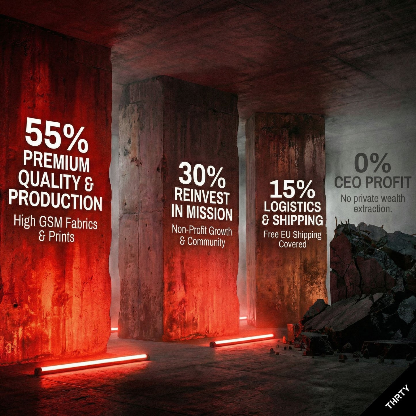 THRTY Oversized Tee || RESPECT (Faded Bone · Faded Black · Faded Eucalyptus)