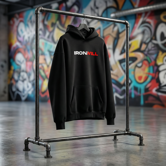 THRTY Oversized Hoodie || IRON WILL (Black)